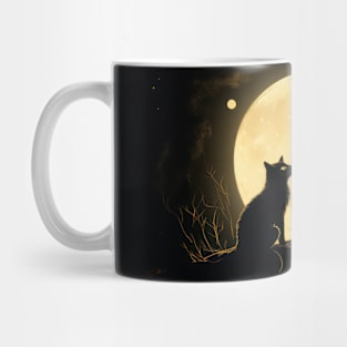 Feline Moon in the Night Forest Mug